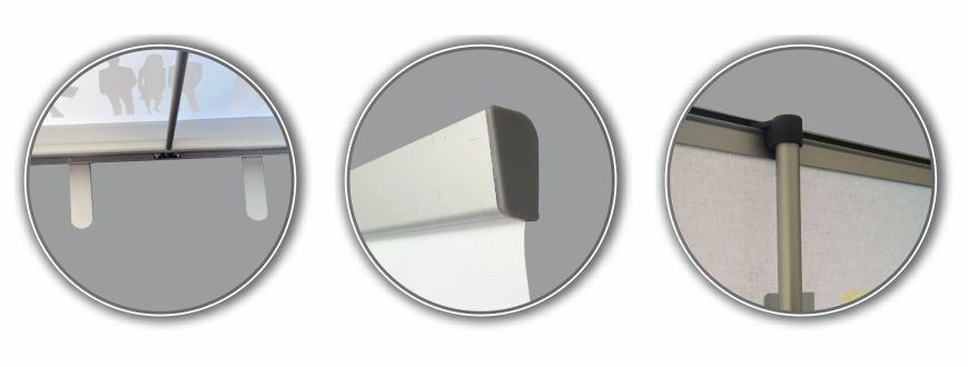 Detailbilder des Displaysystems RollUp Pure