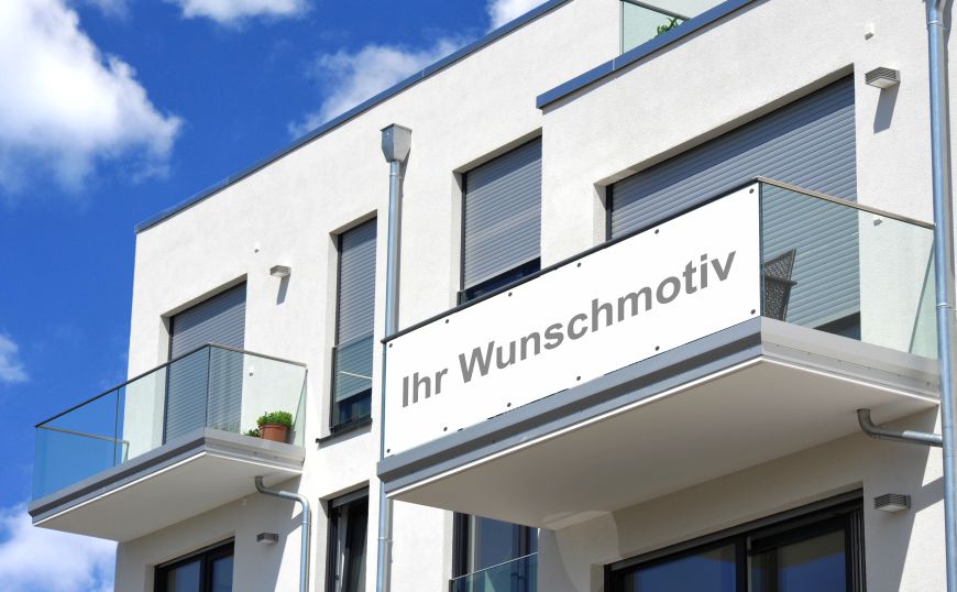 Balkonbanner Sichtschutzplane in Top Qualität & wahlweise mit Wunschmotiv